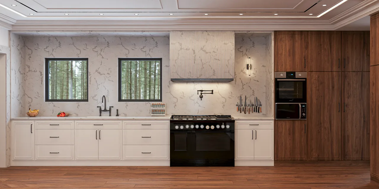 Modern Classic Home with Fluted Details and Warm Wood